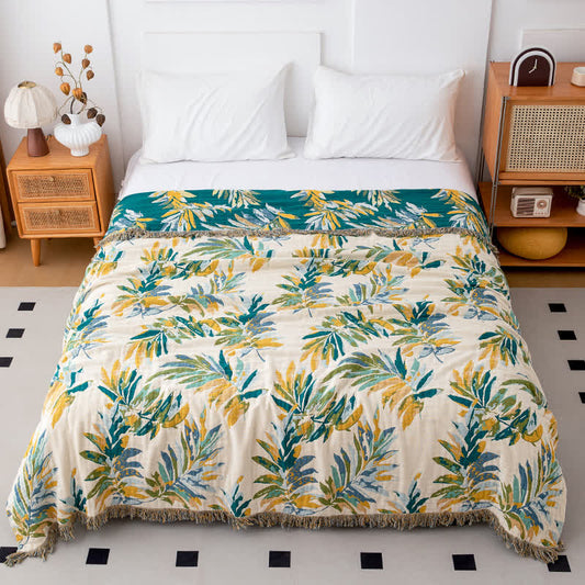 Gradient leaf Natural Cotton Gauze Quilt - Queen - image 0