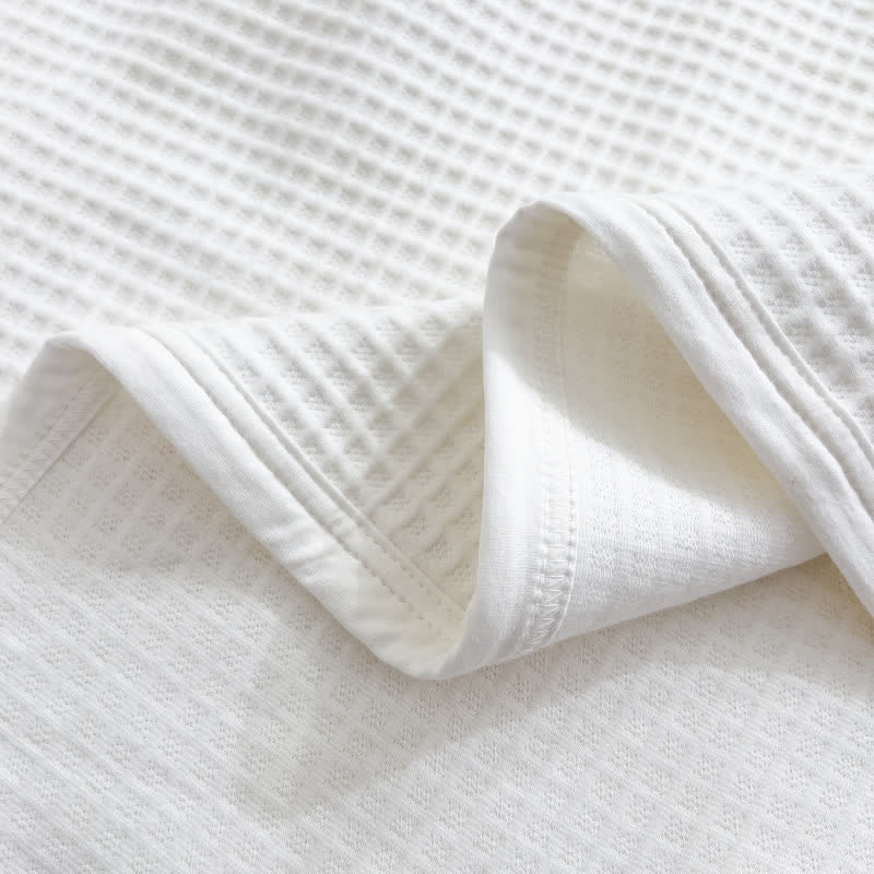 Solid Color Simple Cotton Waffle Quilt - image 7
