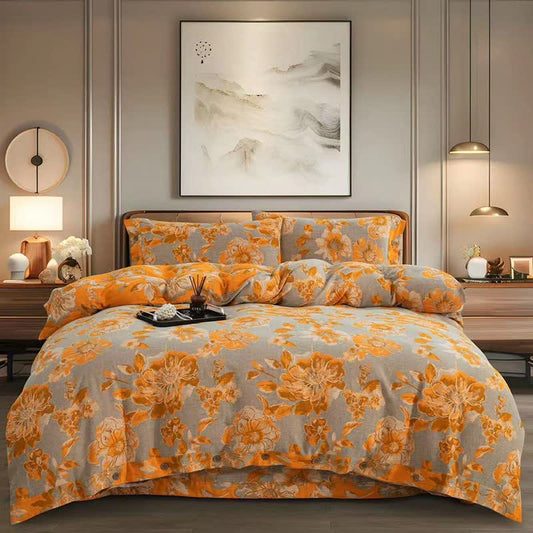 Blooming Floral Cotton Gauze Bedding Set(4PCS) - King - image 0