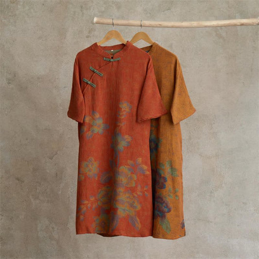 Vintage Peach Blossom Cotton Gauze Nightdress - image 0