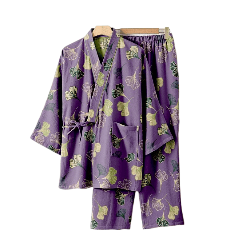 Ginkgo Cotton Gauze Kimono Loungewear Set - image 52