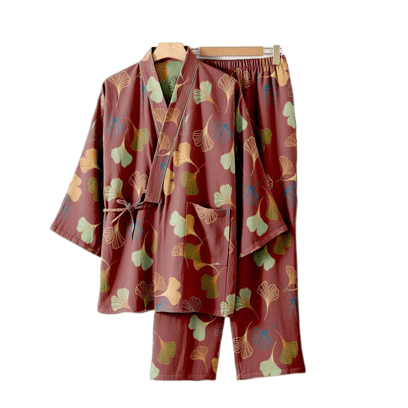 Ginkgo Cotton Gauze Kimono Loungewear Set - image 44