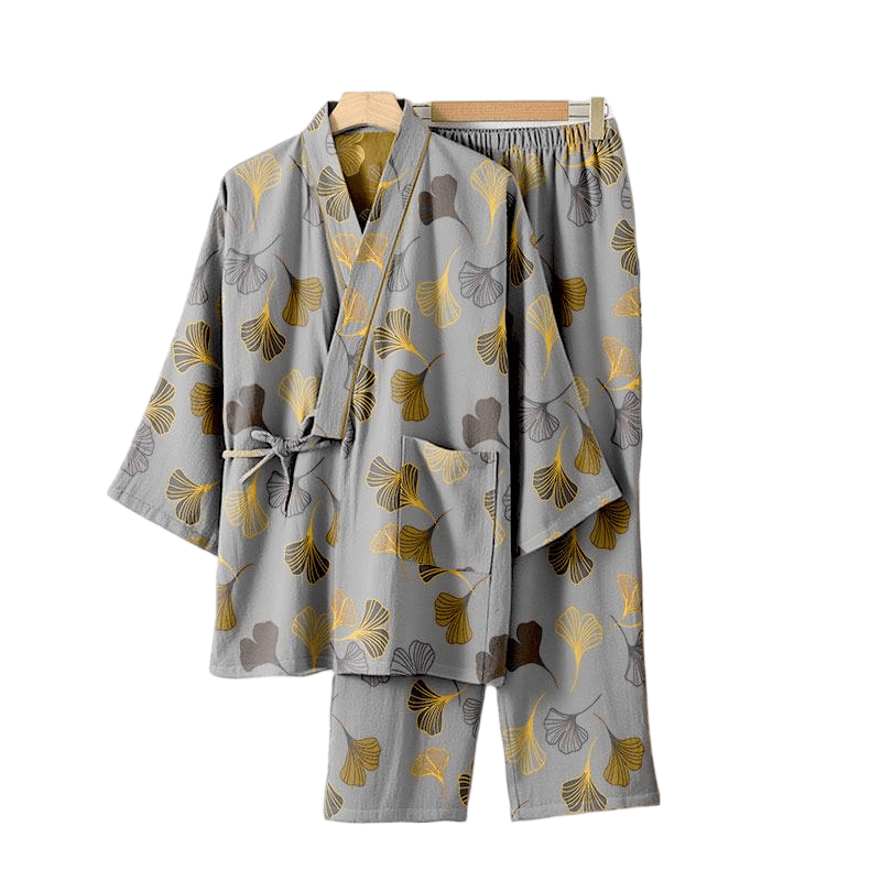 Ginkgo Cotton Gauze Kimono Loungewear Set - image 49