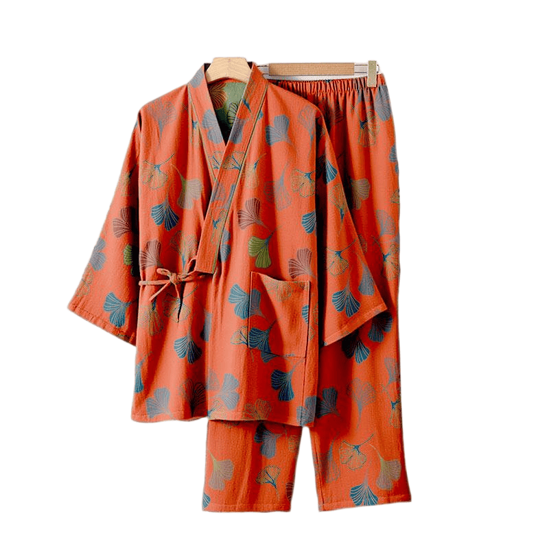 Ginkgo Cotton Gauze Kimono Loungewear Set - image 45