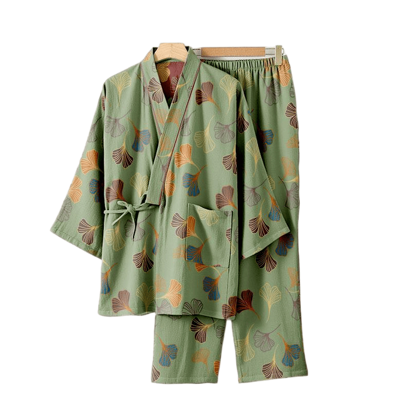 Ginkgo Cotton Gauze Kimono Loungewear Set - image 46