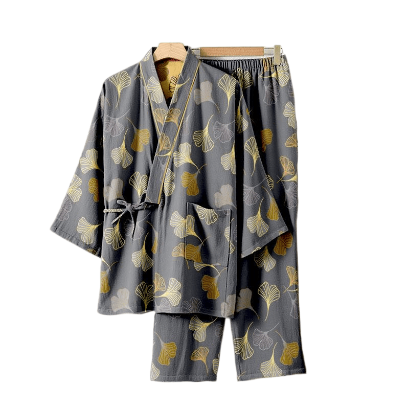 Ginkgo Cotton Gauze Kimono Loungewear Set - image 48