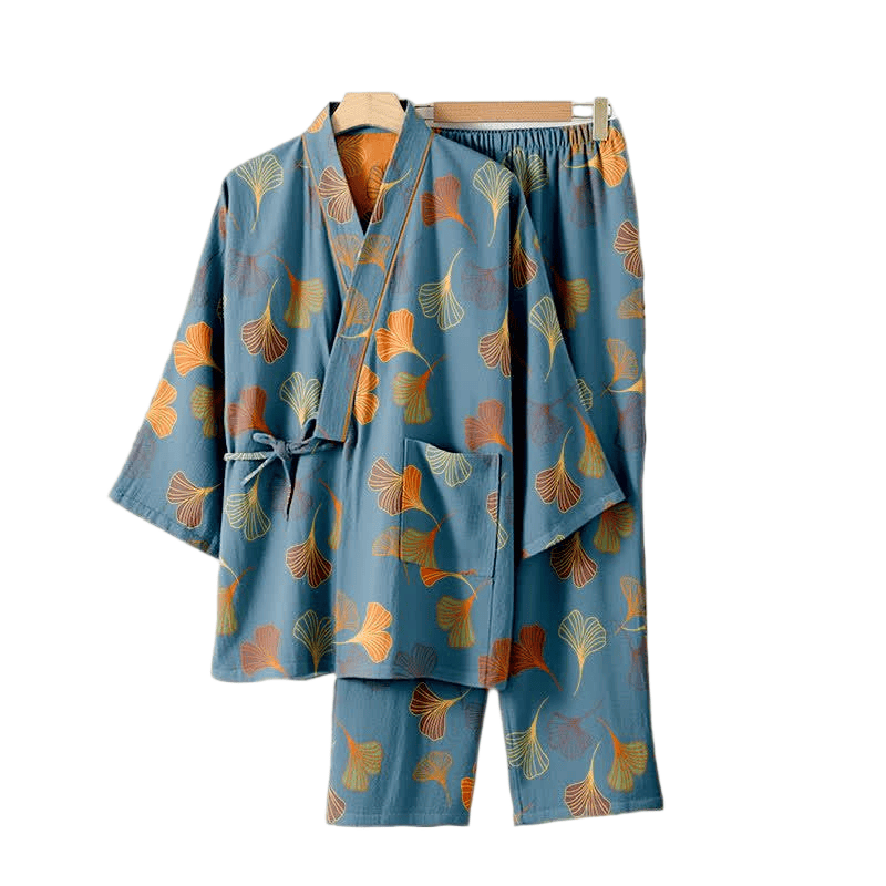 Ginkgo Cotton Gauze Kimono Loungewear Set - image 55