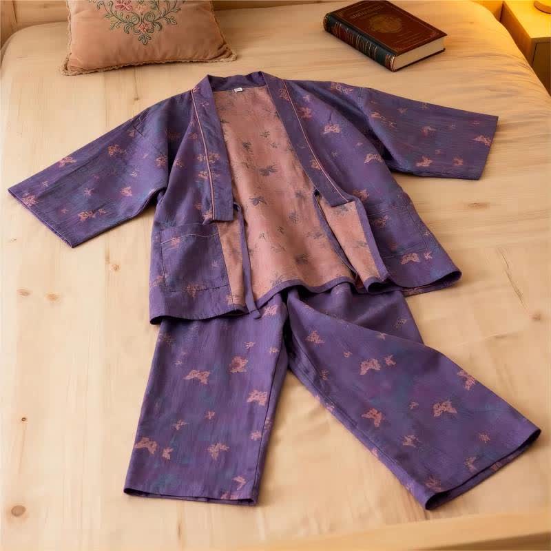 Butterfly Cotton Gauze Kimono Loungewear Set - image 16