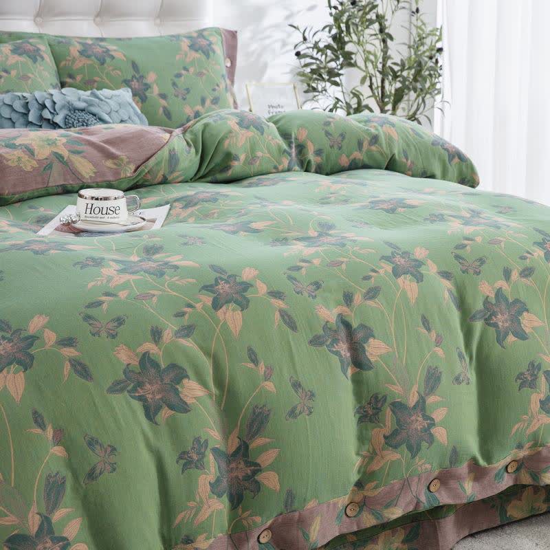 Elegant Lily Cotton Gauze Bedding Set (4PCS) - image 2