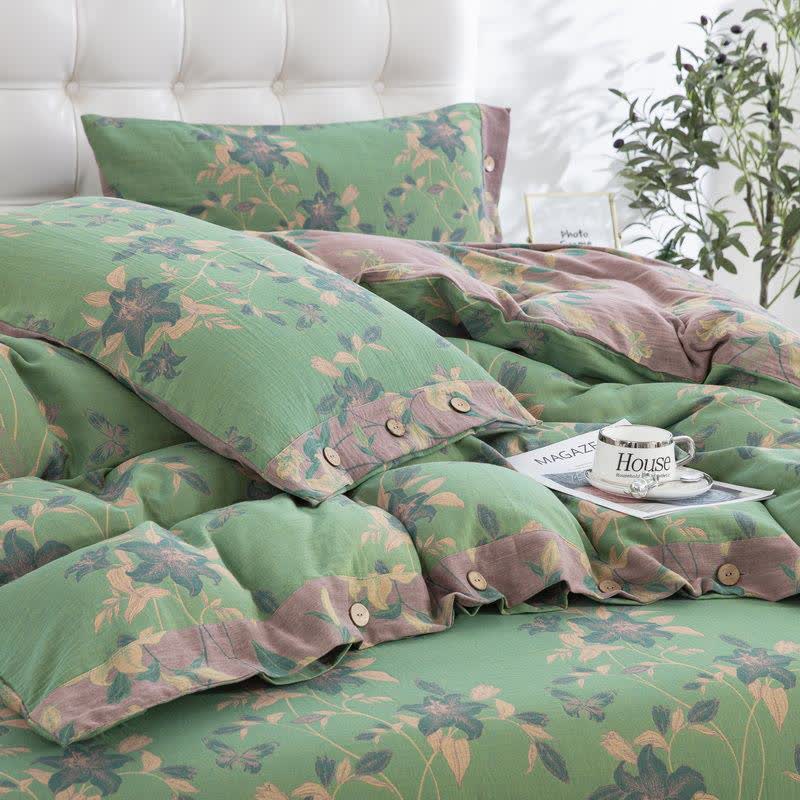 Elegant Lily Cotton Gauze Bedding Set (4PCS) - image 4