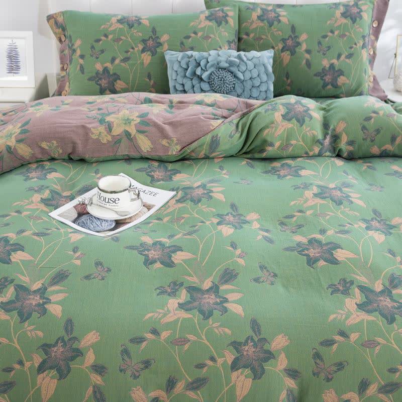 Elegant Lily Cotton Gauze Bedding Set (4PCS) - image 3