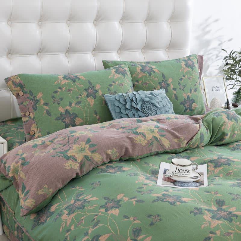 Elegant Lily Cotton Gauze Bedding Set (4PCS) - image 1