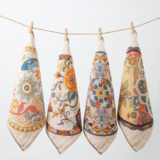 Vintage Floral Cotton Kitchen Absorbent Towel - Set of 4 - image 0