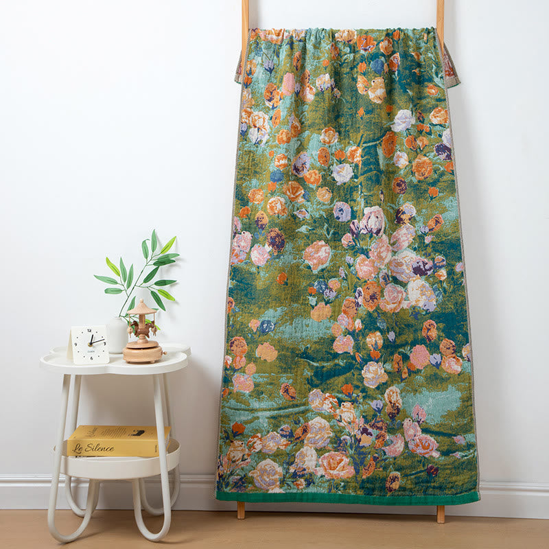 Retro Absorbent Cotton Gauze Bath Towel - B - 31" x 63" - image 3