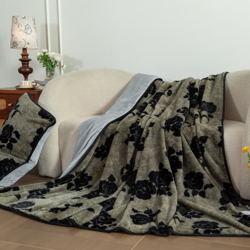 Rose Plush Fitted Sheet Blanket - image 1