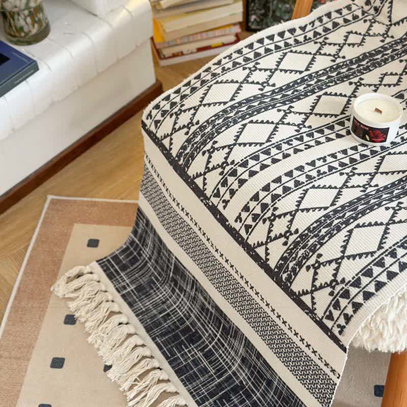 Geometric Tassel Cotton Linen Mat - image 4