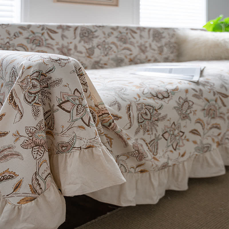 Vintage Flower Ruffled Sofa Throw Blanket - image 6