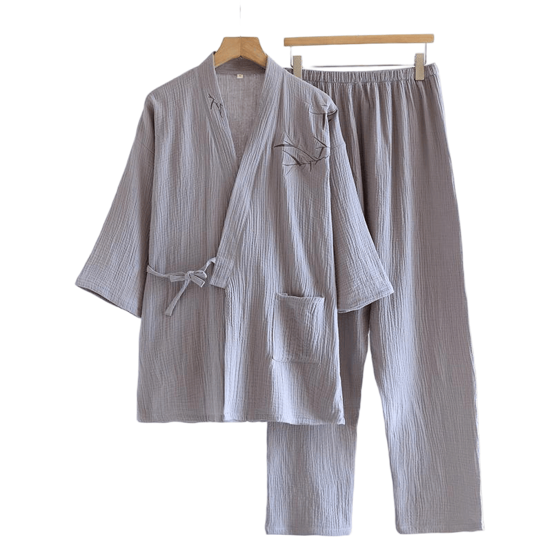 Unisex Bamboo Jacquard Kimono Pajama Set - image 8