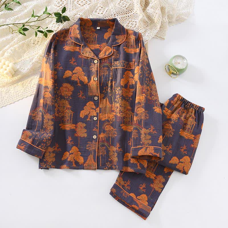 Pavilion Landscape Cotton Gauze Pajama Set - XXL - image 0