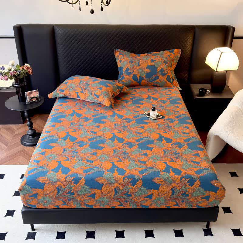 Lily Floral Cotton Gauze Fitted Sheet - image 1