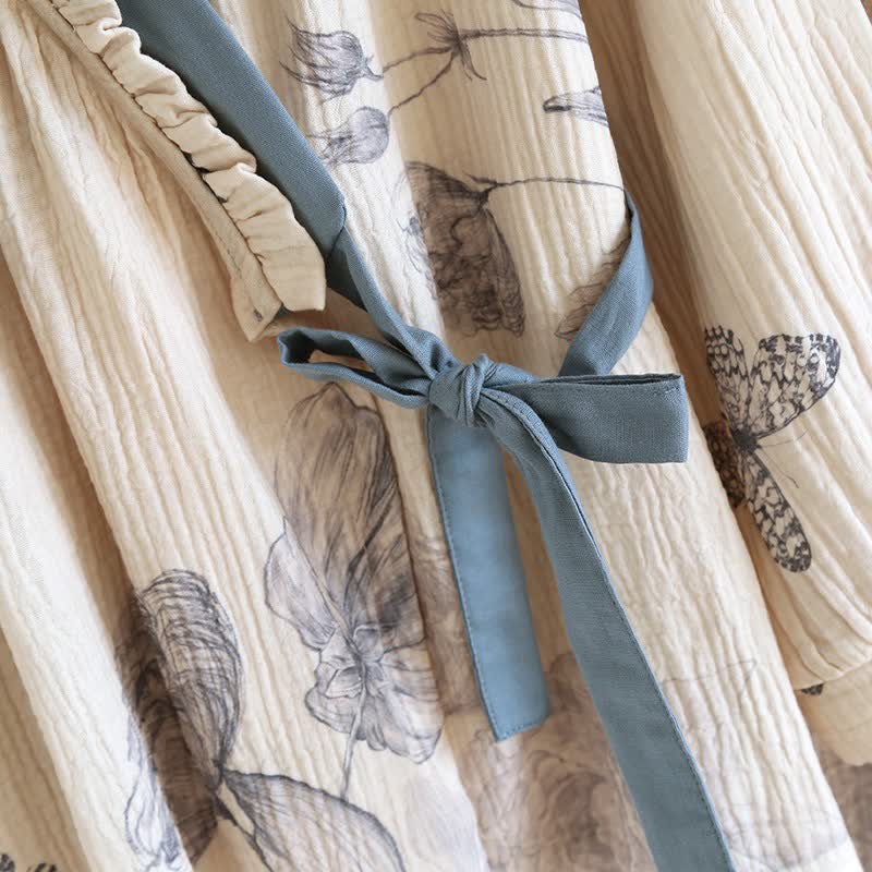 Oriental Butterfly Floral Cotton Loungewear Set - image 6