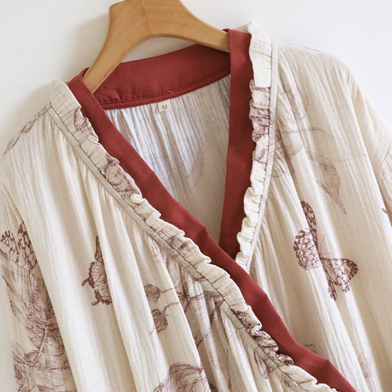 Butterfly Hanfu Inspired Cotton Gauze Nightdress - image 4