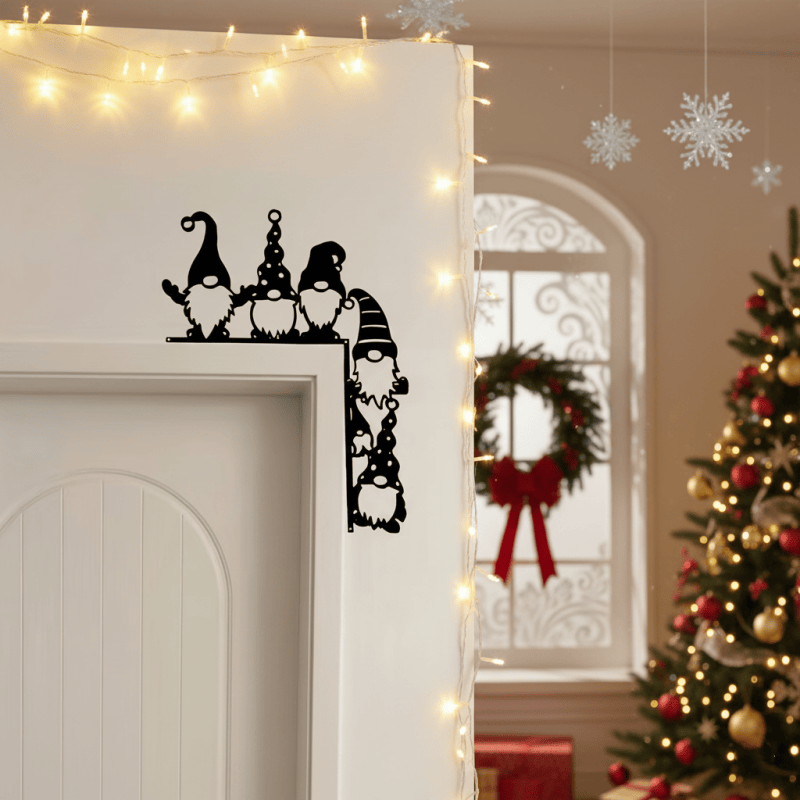 Whimsical Gnome Christmas Door Corner Decor - 4PCS - image 0