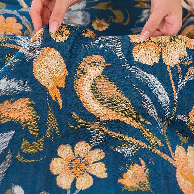 Ownkoti Vibrant Floral Bird Tassel Cotton Quilt - image 12