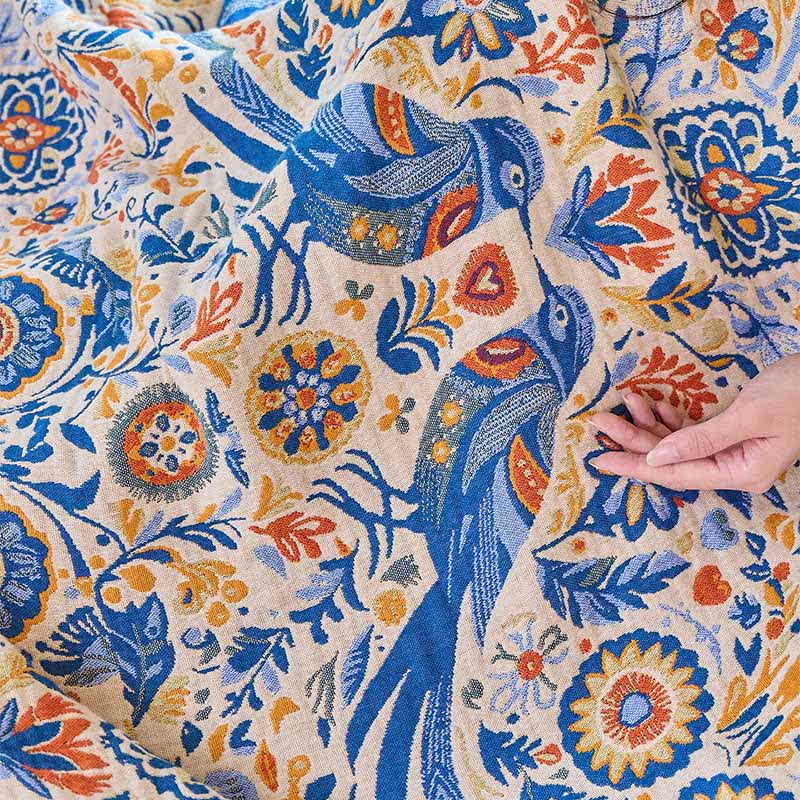 Ownkoti Vintage Bird Cotton Gauze Tassel Quilt - image 11