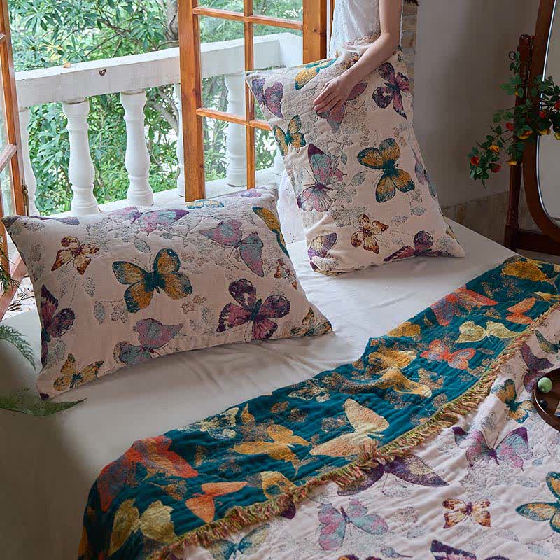 Ownkoti Elegant Butterfly Tassel Cotton Blanket - image 19