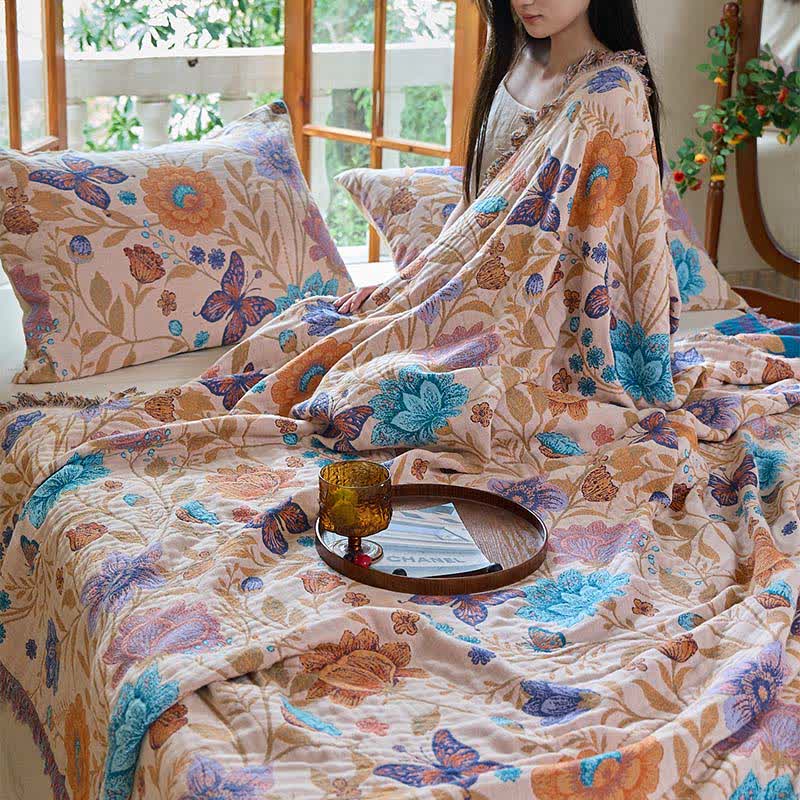 Ownkoti Pastoral Butterfly Cotton Tassel Blanket - image 5