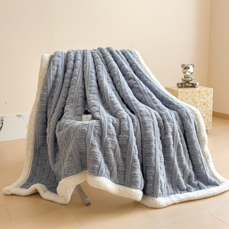 Bear Striped Textured Throw Blanket - image 11