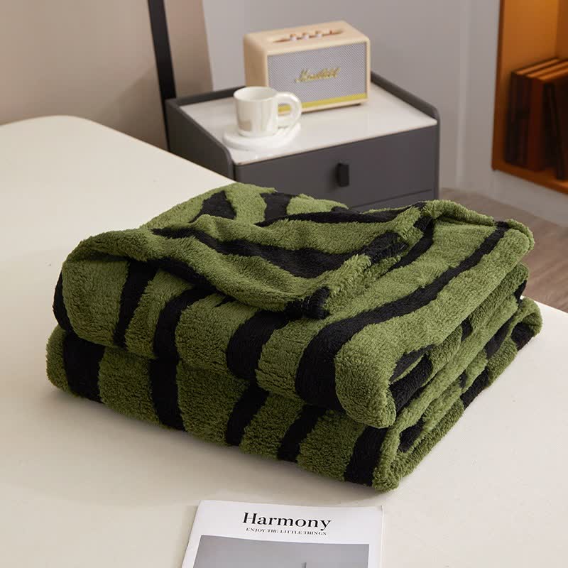 Ownkoti Modern Zebra Print Throw Blanket - Green - Queen - image 7