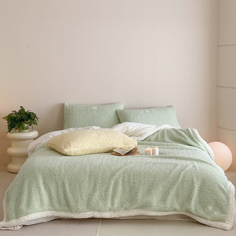 Ownkoti Bow Sherpa Reversible Throw Blanket - image 13