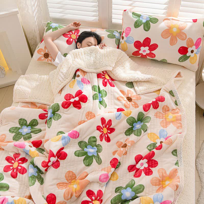 Ownkoti Colorful Floral Reversible Throw Blanket - image 1