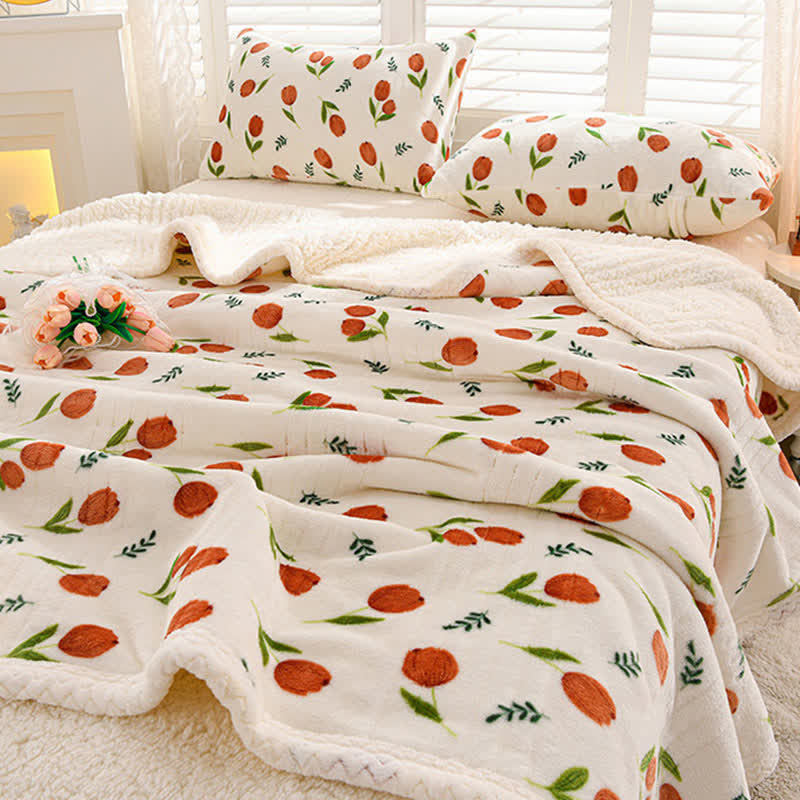 Ownkoti Tulip Sherpa Reversible Throw Blanket - Queen - image 0