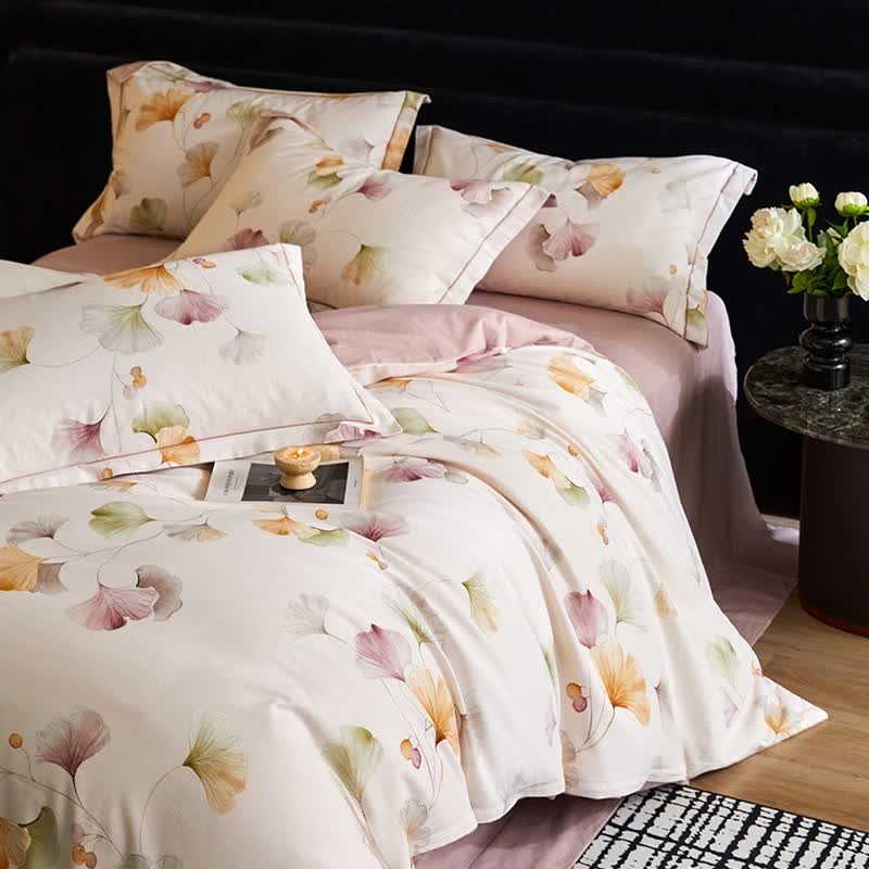 Ownkoti Elegant Ginkgo Brushed Cotton Bedding Set(4PCS) - image 6
