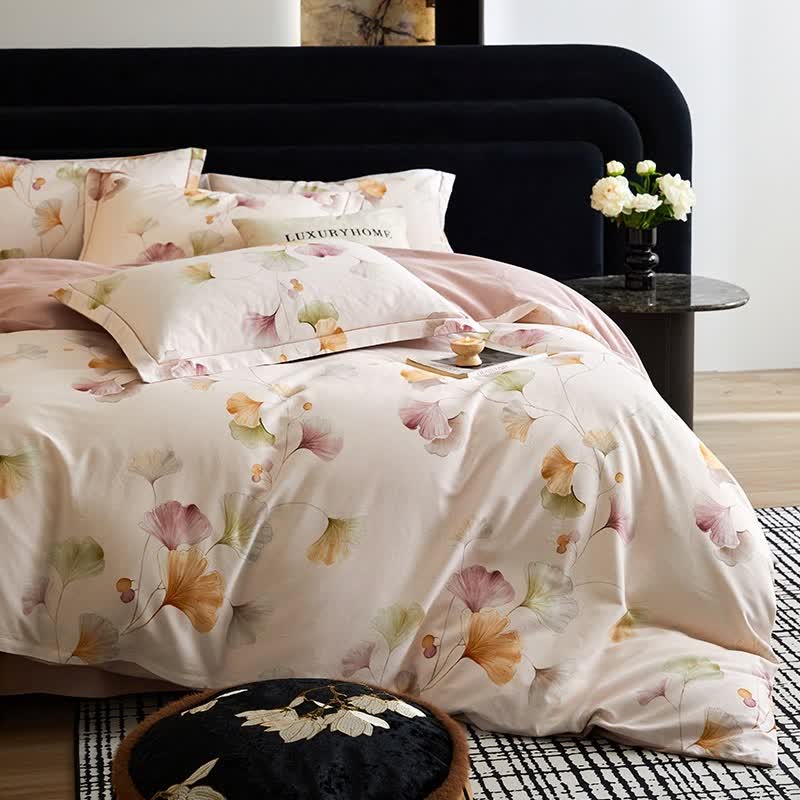 Ownkoti Elegant Ginkgo Brushed Cotton Bedding Set(4PCS) - image 4