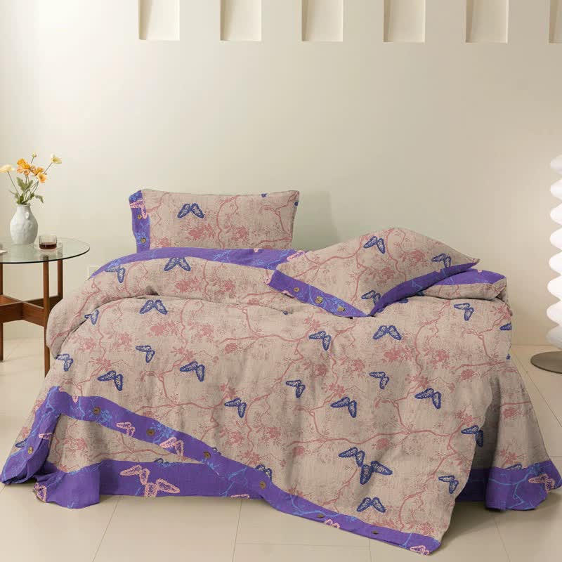 Ownkoti Butterfly Cotton Reversible Bedding Set(4PCS) - image 5