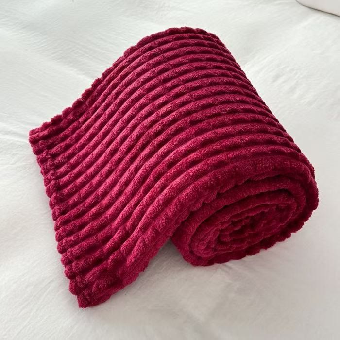 Plaid Thick Warm Throw Blanket - Burgundy - 79"W x 90"L - image 20