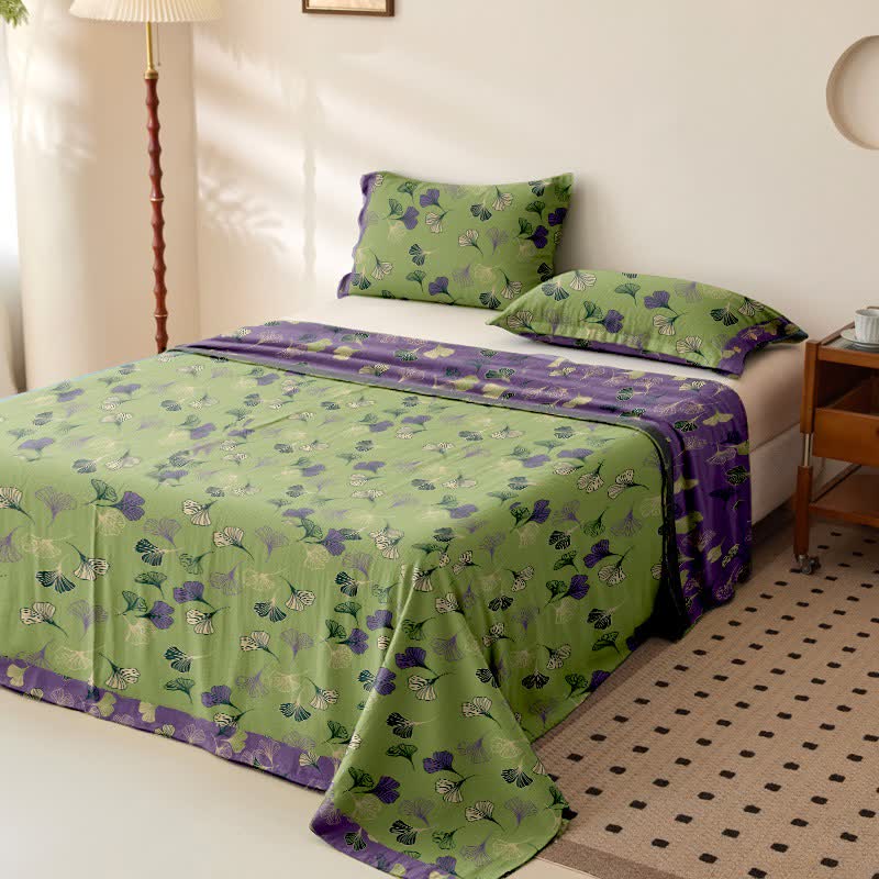 Ownkoti Ginkgo Leaf Cotton Gauze Sheet Bedspread - image 1