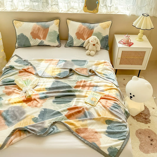Modern Watercolor Geometric Plush Blanket - image 0