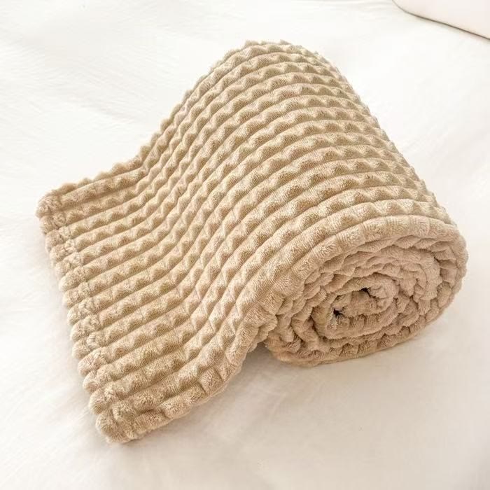 Plaid Thick Warm Throw Blanket - Camel - 79"W x 90"L - image 17