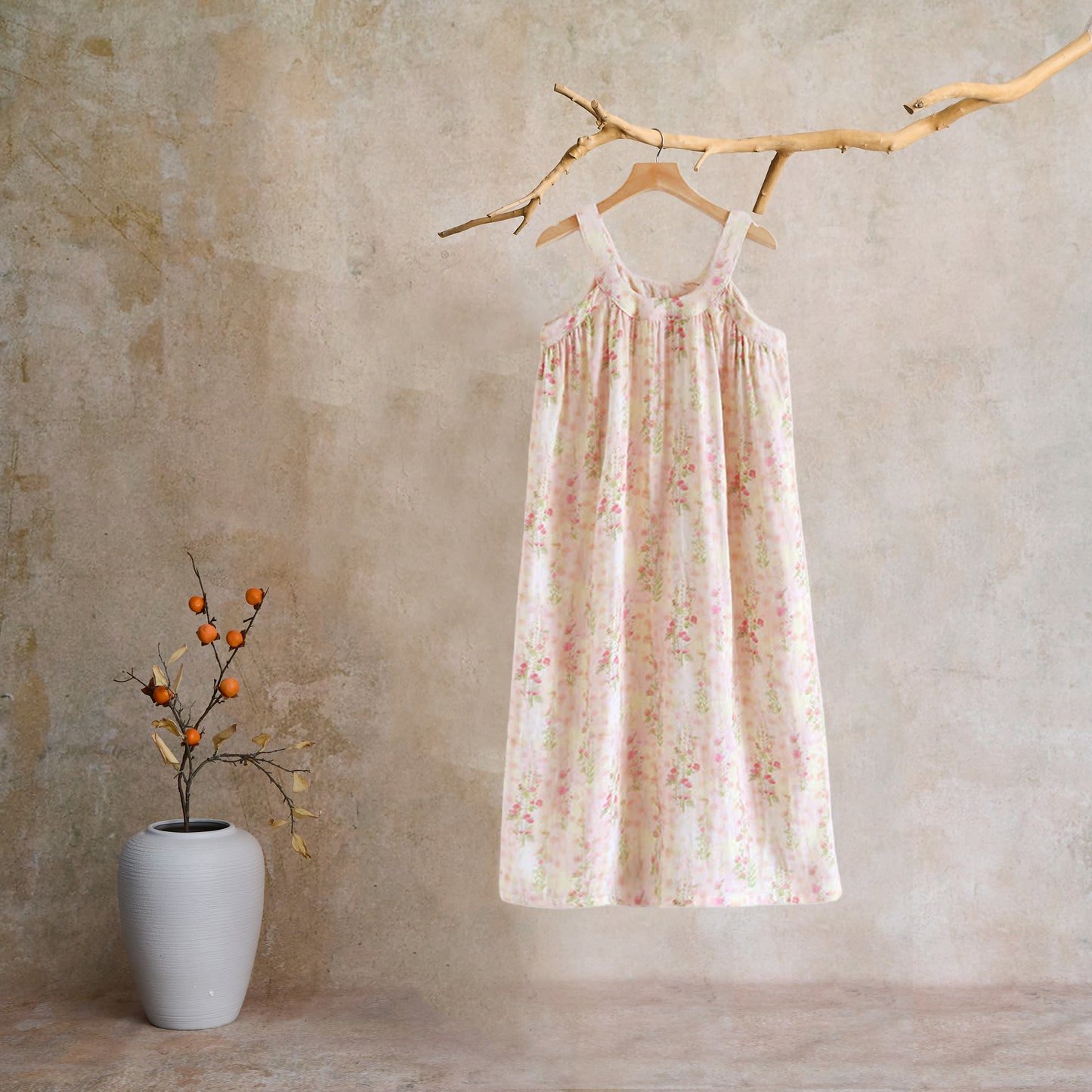 Rose Print Bamboo Fiber Sleeveless Nightdress - image 2