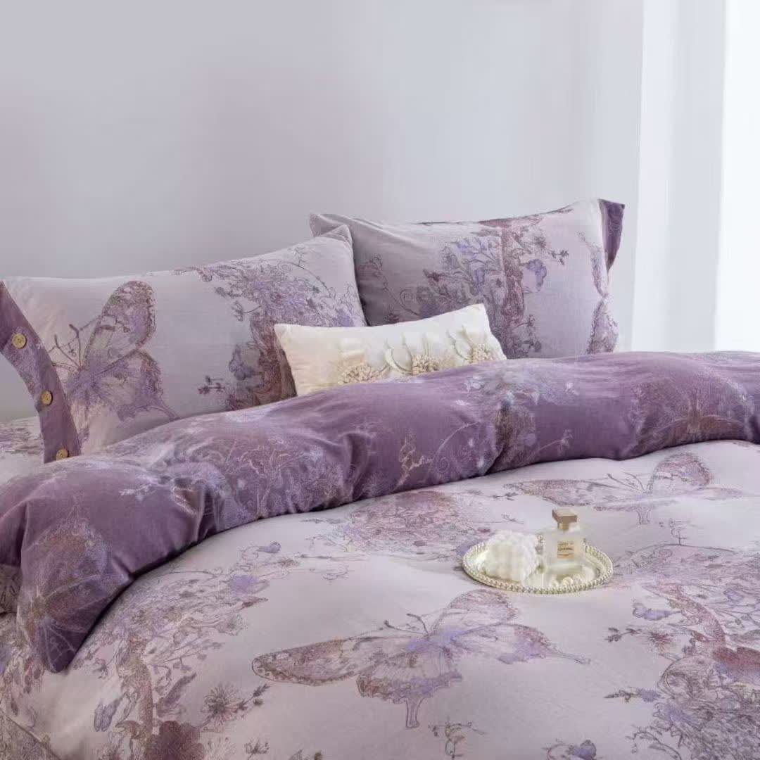 Dreamy Butterfly Cotton Double Gauze Bedding Set(4PCS) - image 6