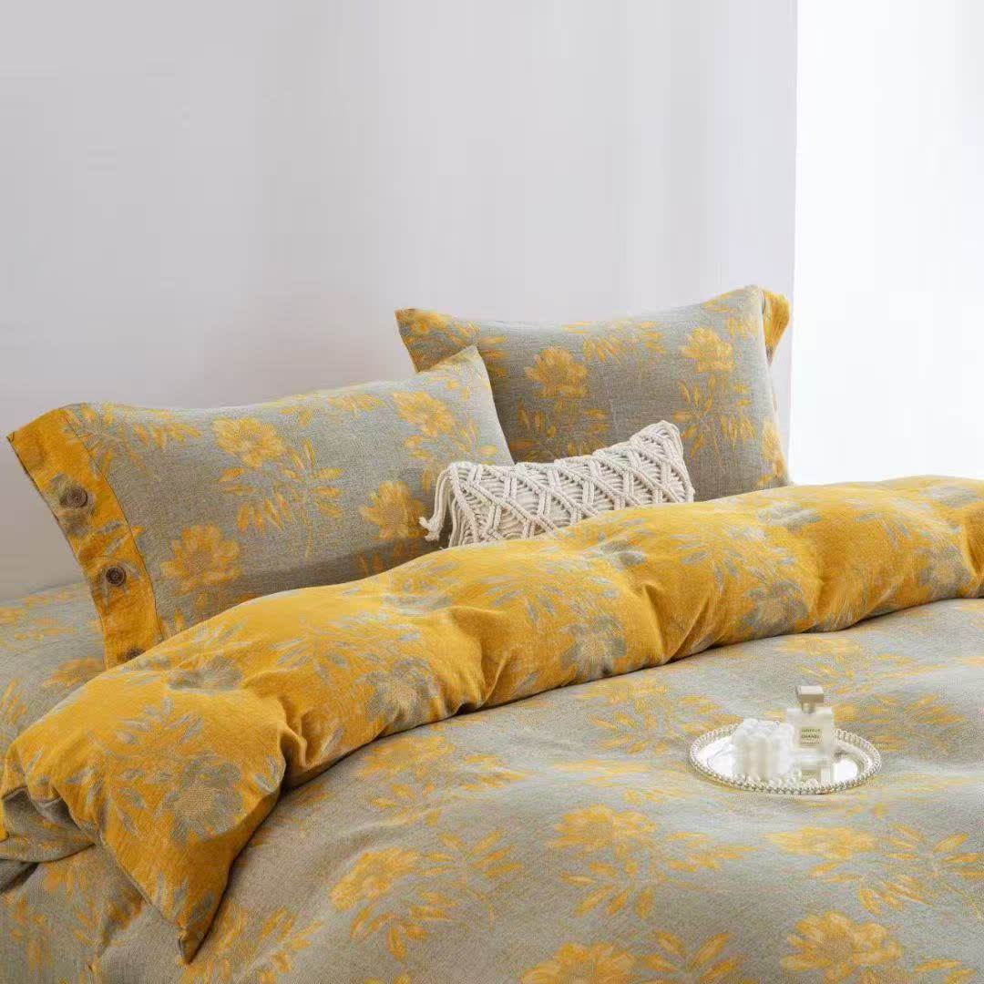 Floral Blossom Cotton Gauze Bedding Set(4PCS) - image 7