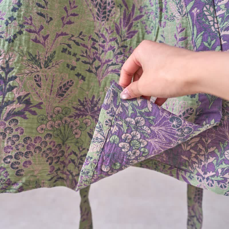 Botanical Plant Cotton Gauze Kimono Robe - image 16