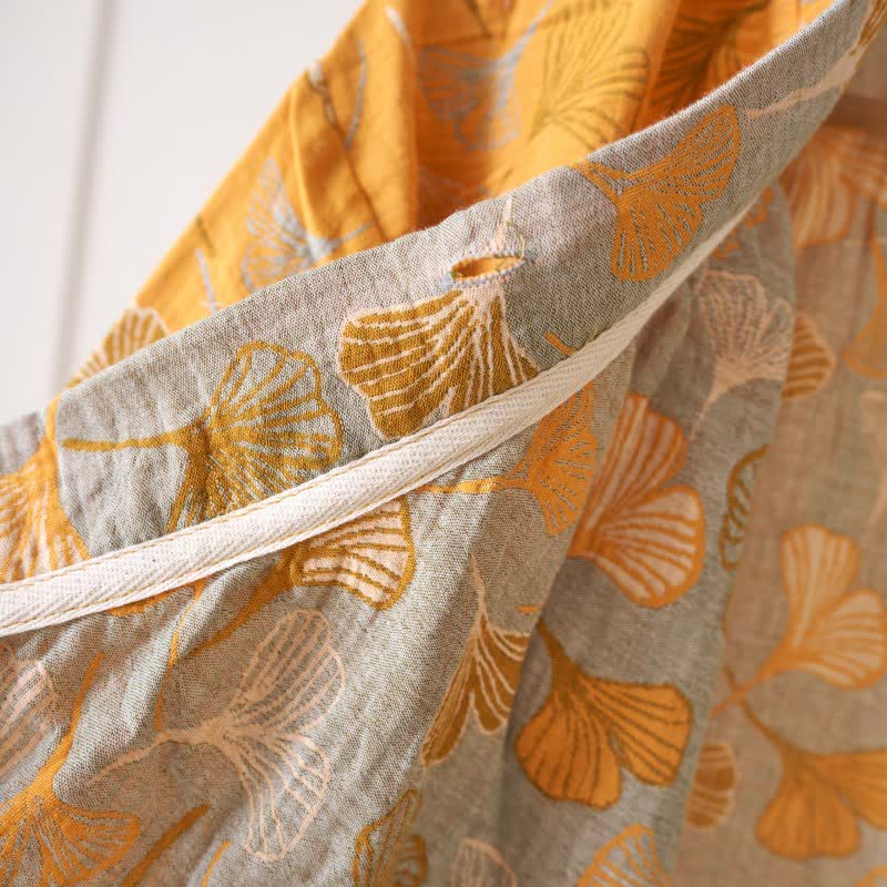 Ginkgo Leaf Ruffled Cotton Nightdress - image 15