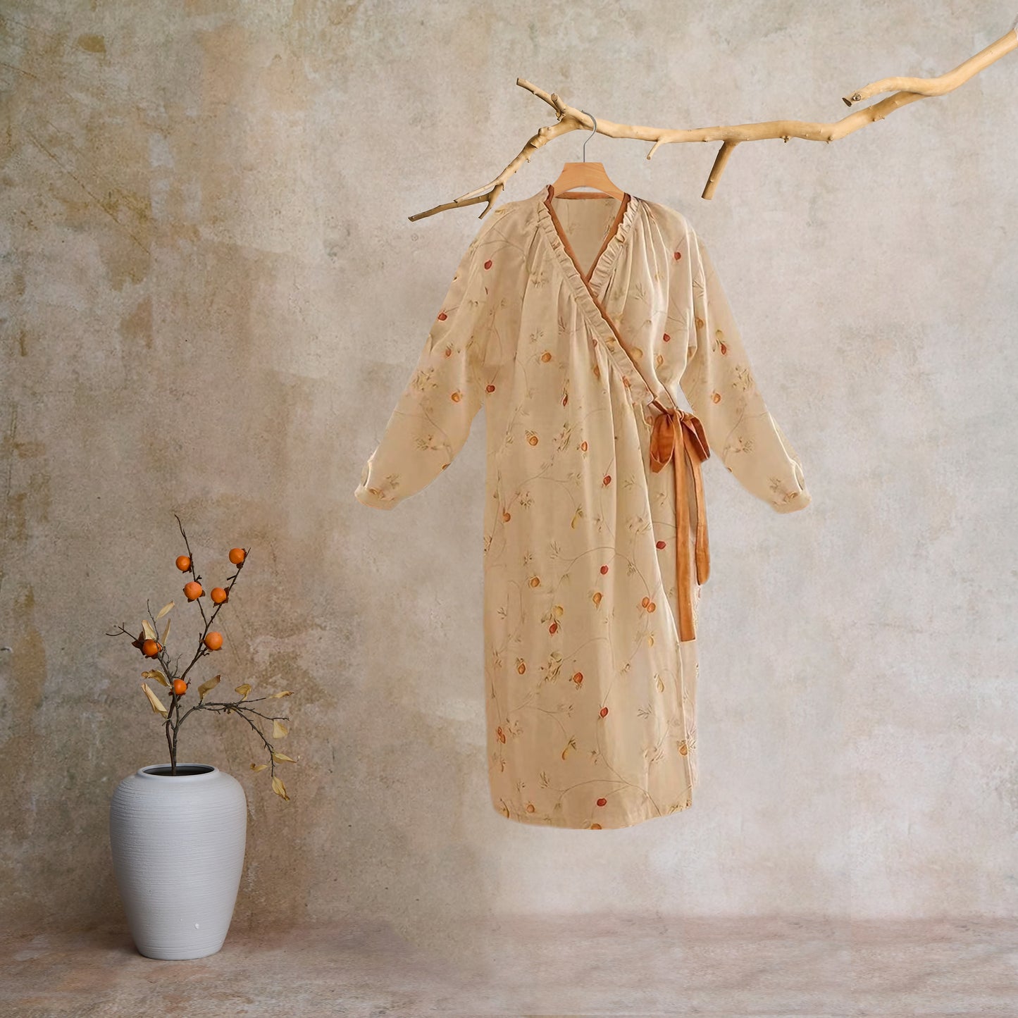 Cotton Gauze Rural Pomegranate Nightdress - image 7