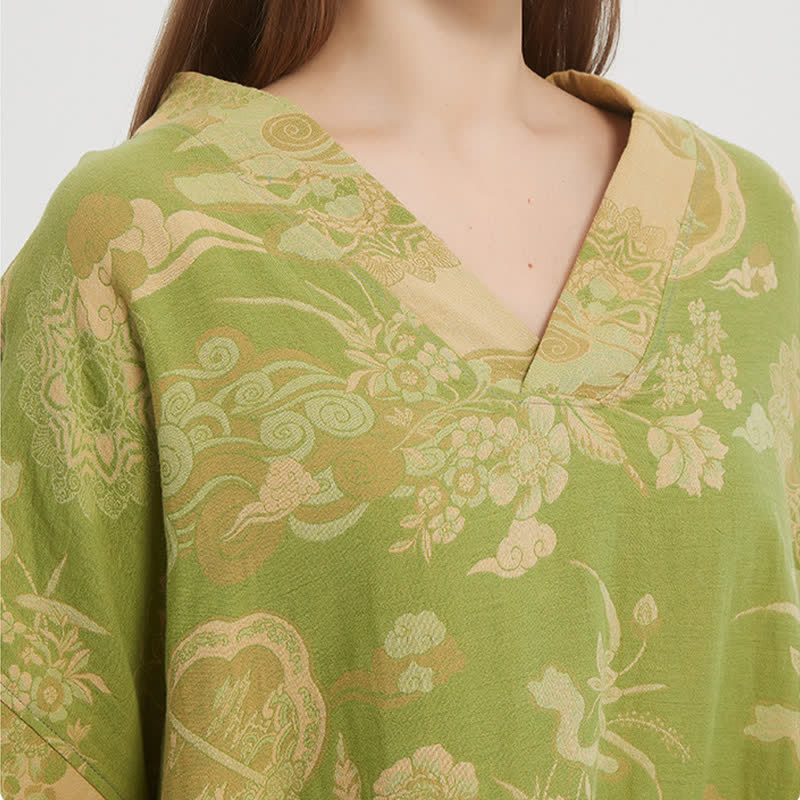 Floral Cotton Double-Gauze Kaftan Nightgown - image 2
